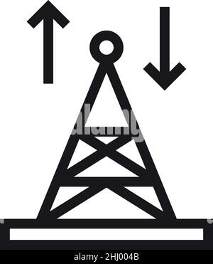 Antennenturm-Symbol. Station des Mobilfunkanbieters. Symbol für Signalübertragung Stock Vektor
