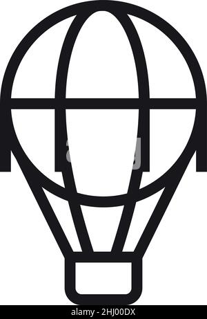 Symbol für Heißluftballon. Himmelssymbol. Schild für Abenteuer-Reisen Stock Vektor
