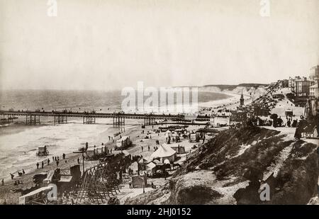 Vintage-Fotografie, Ende 19th, Anfang 20th. Jahrhundert, Ansicht von Bournemouth von East Cliff, Bournemouth Stockfoto