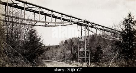 Vintage-Fotografie, Ende des 19th. Jahrhunderts, Ansicht des Wissahickon Aquädukts, Philadelphia, USA Stockfoto