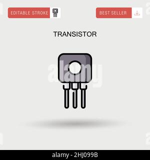 Einfaches Vektorsymbol für Transistoren. Stock Vektor