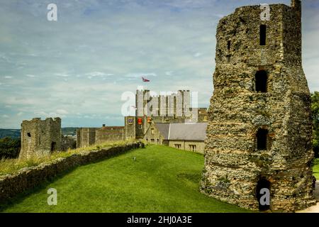 Römische Pharos im Dover Castle Stockfoto