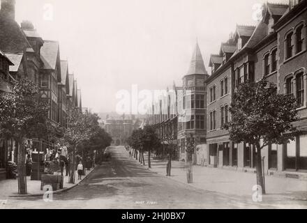 Vintage-Fotografie, Ende 19th, Anfang 20th. Jahrhundert, Ansicht von 1892 - Station Road, Colwyn Bay, Nordwales Stockfoto