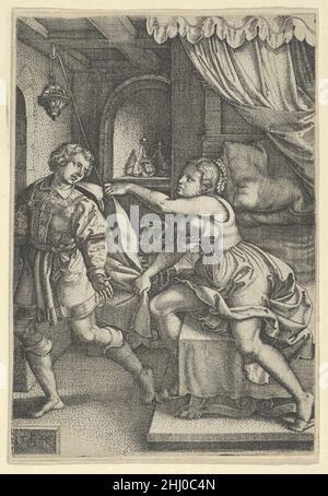 Joseph und Potiphars Frau, aus der Geschichte von Joseph 1546 Georg Pencz Deutsch. Joseph und Potiphars Frau, aus der Geschichte von Joseph 432074 Stockfoto