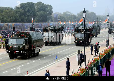 Neu-Delhi, Indien. 26th Januar 2022. Die Parade zum Republic Day 73rd findet am 26. Januar 2022 in Rajpath in Neu-Delhi, Indien, statt. Quelle: Partha Sarkar/Xinhua/Alamy Live News Stockfoto