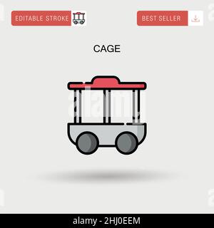 Einfaches Vektorsymbol für Käfige. Stock Vektor
