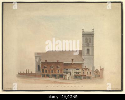 All Saints Church, Worcester 1836 Richard Varden Britisch. All Saints Church, Worcester. Richard Varden (British, 1812–1873 Peopleton, Worcestershire). 1836. Aquarell und Stift und Tinte Stockfoto