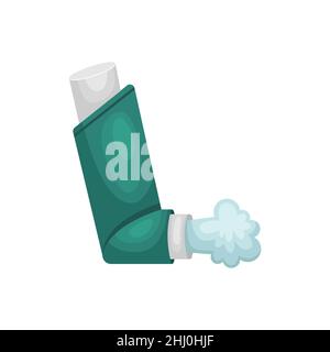 Vektordarstellung eines Inhalators für Asthmatiker. Ein medizinisches Gerät zur Behandlung der Lunge. Stock Vektor