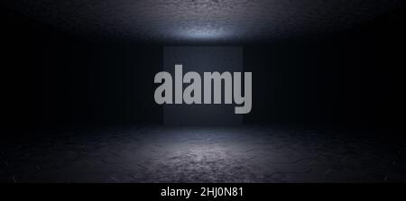 Galactic Club futuristischen Flur Raumschiff Innenraum Disco Zukunft Cyberpunk Beleuchtung mit Dim Grau Farben Moderne Raum Technologie Hintergrund als Wal verwendet Stockfoto