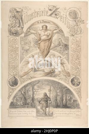 Titelbild für die 'Illustrirte Zeitung' 1860 Johann Caspar Nepomuk Scheuren Deutsch. Cover-Design für die 'Illustrirte Zeitung' 383901 Stockfoto