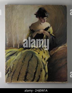 Studie in Schwarz und Grün (Ölskizze) ca. 1906 zugeschrieben John White Alexander. Studie in Schwarz und Grün (Ölskizze) 12970 Stockfoto