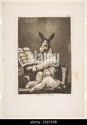 Platte 39 aus 'Los Caprichos': Und sein Großvater auch. (Asta su Abuelo.) 1799 Goya (Francisco de Goya y Lucientes) Spanisch. Platte 39 aus 'Los Caprichos': Und sein Großvater auch. (Asta su Abuelo.) 359901 Stockfoto