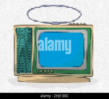 Pixel Art Retro tv Vektor-Symbol Stock Vektor