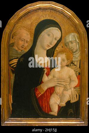 Madonna mit Kind mit den Heiligen Franziskus und Katharina von Siena um 1476–80 Matteo di Giovanni di Bartolo Italienisch. Madonna mit Kind mit den Heiligen Franziskus und Katharina von Siena 458992 Stockfoto