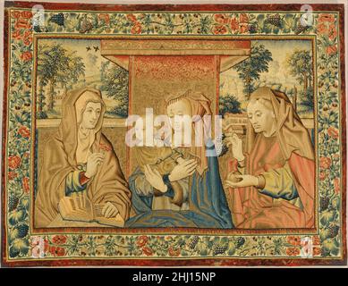 Die Heilige Familie mit der Heiligen Anna ca. 1500 Südniederländisch. Die Heilige Familie mit der Heiligen Anna 468692 Stockfoto