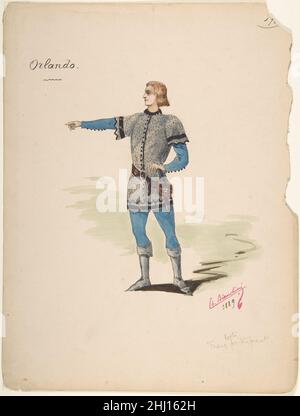 Kostümdesign für 'Orlando' 1889 Charles Bianchini Französisch. Kostümdesign für 'Orlando' 341305 Stockfoto