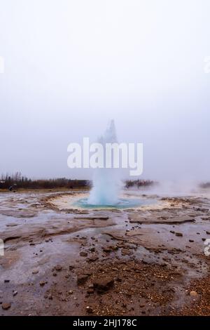 Die unglaubliche Landschaft von Islands Great Geysir Stockfoto