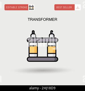 Einfaches Vektorsymbol für Transformator. Stock Vektor