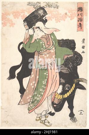 Der Schauspieler Segawa Roko als der Holzverkäufer Ohara führt einen Ox Ca. 1810 Utagawa Toyokuni I Japanisch. Der Schauspieler Segawa Roko als der Holzverkäufer Ohara führt einen Ox 55398 an Stockfoto