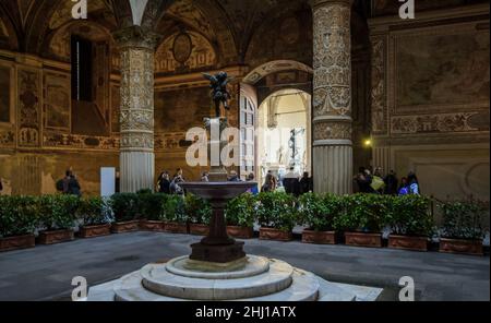 Florenz, Italien. Innenhof des Palazzo Vecchio Stockfoto