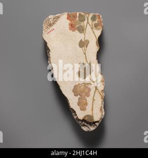 Wandmalerei Fragment 1st Jahrhundert A.D. römische Rebe mit Trauben, und ein fließendes Kriechgang.. Fragment der Wandmalerei. Roman. 1st Jahrhundert n. Chr.. Fresko. Verschiedenes-Gemälde Stockfoto