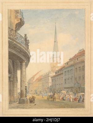 Blick auf Berlin mit dem Ephraim Palais links 1847 Eduard Gaertner Deutsch. Blick auf Berlin mit dem Ephraim Palais links 406968 Stockfoto