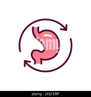 Farbsymbol für die Magentransplantation. Isoliertes Vektorelement. Skizzieren Sie das Piktogramm für Webseite, mobile App, Promo Stock Vektor
