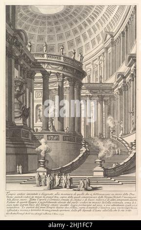 Imaginery alten Tempel im Stil derer zu Ehren der Göttin Vesta gebaut entworfen.. (Tempio antico inventato e disegnato alla maniera di quelli che si fabbricavano in onore della Dea Vesta.. ) Ca. 1750 Giovanni Battista Piranesi Italienisch. Imaginery alten Tempel im Stil derer zu Ehren der Göttin Vesta gebaut entworfen.. (Tempio antico inventato e disegnato alla maniera di quelli che si fabbricavano in onore della Dea Vesta.. ) 365466 Stockfoto