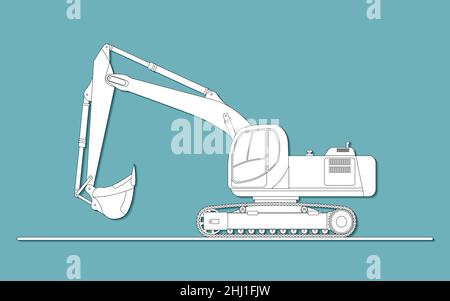 Vektorzeichnung eines Gänsebaggers in Papierschnitt-Technik. Vektorgrafik. Stock Vektor