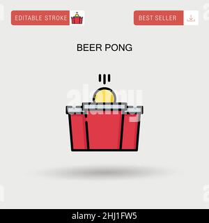 Bier Pong einfaches Vektor-Symbol. Stock Vektor