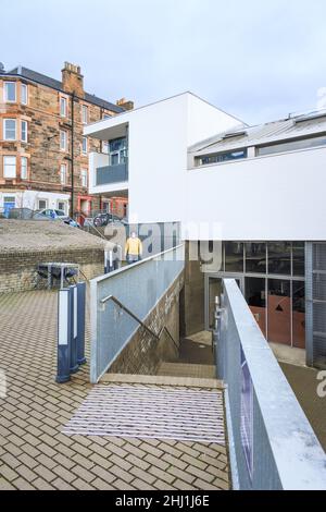 Edinburgh, Schottland, UK - Edinburgh Skulpturenwerkstatt von Sutherland Hussey Harris Architects im Winter Stockfoto