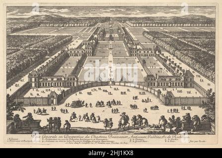 Veüe generale en perspective du Château Bassecourt, Anticours, Jardins, &c. de Richelieu 17th Century Adam Perelle Französisch. Veüe generale en perspective du Château Bassecourt, Anticours, Jardins, &c. de Richelieu 399201 Stockfoto