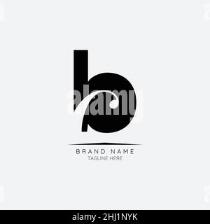 Logo-Vorlage Buchstabe B mit eingearbeittem Schnabel. Negativer Raum abstrakter Stil moderner Vektor bearbeitbar Stock Vektor
