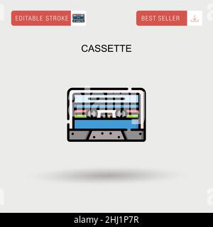 Einfaches Vektorsymbol für die Kassette. Stock Vektor