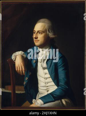 Gulian Verplanck 1771 John Singleton Copley Amerikaner Gulian Verplanck (1751–1799) schloss 1768 sein Studium am Kings’s College (heute Columbia University) ab und arbeitete anschließend mehrere Jahre in den Niederlanden bei der Bankfirma seines Onkels, Daniel Crommelin, seiner Mutter. 1788, nach seiner Rückkehr nach New York, wurde Gulian in die Landesversammlung gewählt, wo er zweimal als Redner fungierte. Er wurde außerdem Präsident der Bank of New York und half 1792 bei der Bildung der Tontine Association, einem Vorläufer der New Yorker Börse. Auch in seinem Privatleben war Gulian Verplanck fruchtbar und hatte sieben Kinder Stockfoto