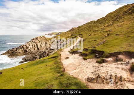 Der schöne Küstenweg von Mortehoe nach Morte Point. Woolacombe, North Devon, England, Großbritannien. Stockfoto