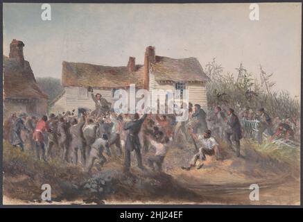 September 8th am Heart's Content, dem Tag des erfolgreichen Abschlusses der Arbeiten zur Verlegung, Wiederherstellung, Fertigstellung und Erprobung der Atlantic Telegraph Cables von 1865 und 1866 1866 Robert Charles Dudley Britisch eine der großen technologischen Errungenschaften des 19th. Jahrhunderts war es, ein Telegraphenkabel unter dem Atlantik zu verlegen, So können Nachrichten zwischen Nordamerika und Europa innerhalb von Minuten und nicht zehn oder zwölf Tage per Dampfschiff hin- und herfahren. Ein zunächst erfolgreicher Versuch im Jahr 1858, angeführt von Cyrus W. Field und finanziert von der Atlantic Telegraph Company, scheiterte nach drei Wochen. Zwei Worki Stockfoto