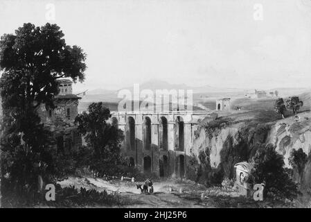 Civita Castellana und Mount Soracte, 1852 1852 Russell Smith. Civita Castellana und Monte Soracte, 1852 12619 Stockfoto