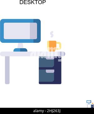 Einfaches Vektor-Symbol auf dem Desktop. Illustration Symbol Design-Vorlage für Web mobile UI-Element. Stock Vektor