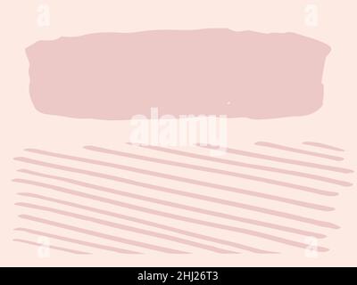 Handgefertigte abstrakte Landschaft. Abstraktes Grunge-Rechteck und Streifen. Vektorgrafik handgezeichnete Illustration. Stock Vektor