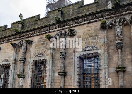 Nahaufnahme der Skulptur des wunderschönen Stirling Castle in Highland, Schottland Stockfoto