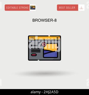 Browser-8 einfaches Vektorsymbol. Stock Vektor