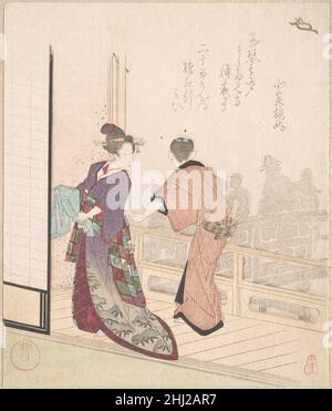 Szene auf der Veranda eines Teehauses 18th–19th Jahrhundert Yanagawa Shigenobu Japanisch. Szene auf der Veranda eines Teehauses 53971 Stockfoto