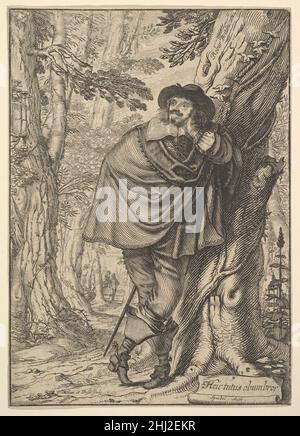 James Howel Standing in a Forest 1641 Claude Mellan Französisch. James Howel im Wald 393277 Stockfoto