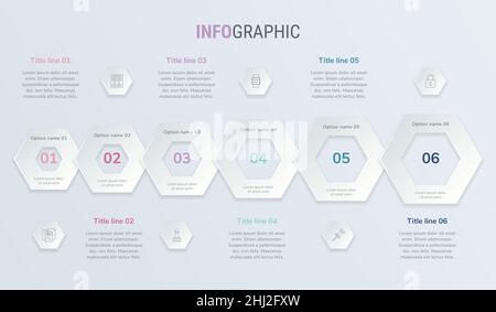 Vintage Farben Vektor Infografiken Zeitleiste Design-Vorlage mit Wabenelementen. Inhalt, Zeitplan, Zeitleiste, Diagramm, Workflow, Business, Infogra Stock Vektor