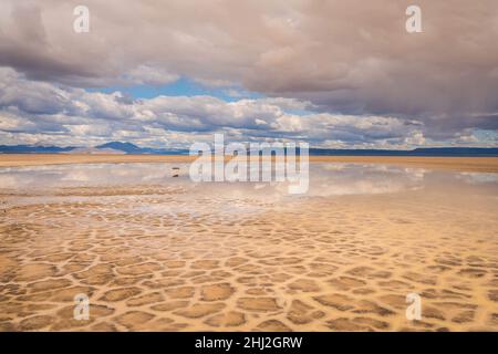 Alvord wüst unter dem wolkigen Himmel in Oregon, USA Stockfoto