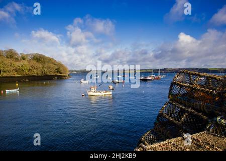 Ein kleiner Hafen in Mylor bei Falmouth an der Cornish Coast Stockfoto