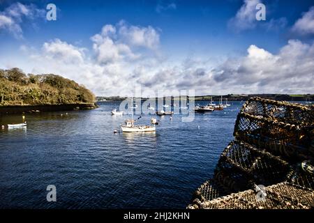 Ein kleiner Hafen in Mylor bei Falmouth an der Cornish Coast Stockfoto