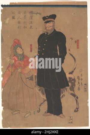 American Merchant Bummel in Yokohama 1861 (1st Monate) Utagawa (Gountei) Sadahide Japanisch. American Merchant Bummel in Yokohama 55479 Stockfoto