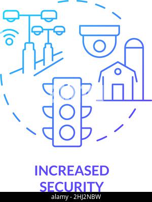 Symbol für blaues Gradientenkonzept mit erhöhter Sicherheit Stock Vektor